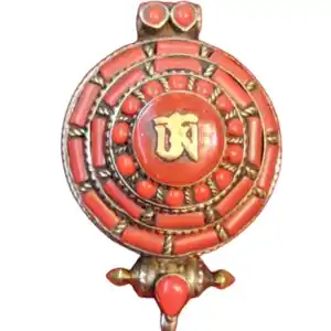 White metal Tibetan Ghau Pendants