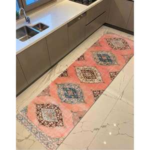 Geometric Oushak Style <b>Chenille</b> Runner <b>Rug</b>, Salon Decor,<b>Chenille</b> <b>Rug</b> - Product Image 2