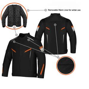Nueva Venta de chaquetas de poliéster para motocicleta transpirables y cómodas de seguridad al aire libre fabricante de ropa - Product Image 4