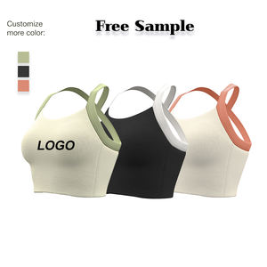 Sujetador de realce inalámbrico sin costuras con corte láser de verano, Top CORTO BÁSICO, sujetador acolchado para mujer, sujetador de seda helada - Product Image 5