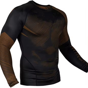 Rashguards Compression à manches longues Rash Guard Mma Jiu Jitsu Bjj Grappling Base Layer Combat Shirt Compression Wear - Product Image 5