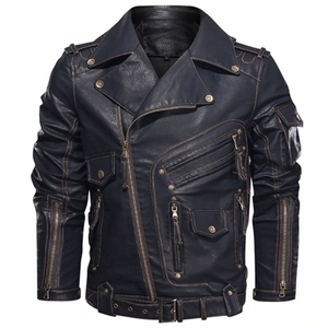 OEM Service Wholesale <b>Men's</b> Leather Winter <b>Jacket</b> with Stand Collar Front Logo Windproof Eco-Friendly Breathable <b>Men's</b> <b>Jackets</b> - Product Image 6