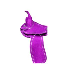 Selle sans arbre occidentale de haute qualité couleur violette siège rembourré en cuir DD avec cuir blanc Concho cousu en gros - Product Image 2