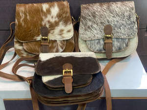 Venta caliente pelo real en bolsos cruzados de cuero de vaca calidad superior de cuero genuino de moda bolsos de tamaño ideal perfecto - Product Image 3