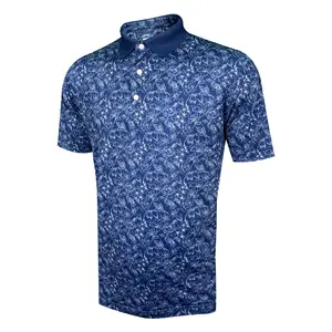Golf Polo Tops 100% Polyester Short Sleeve Polo T-Shirt Anti-Pilling Golf Polo Shirt for Men 180 Grams Fabric Weight
