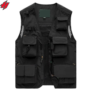 Gilet de travail multi-poches à séchage rapide pour homme Gilet de photographe surdimensionné en maille utilitaire coupe-vent pour la pêche en plein air Gilet pour hommes - Product Image 3