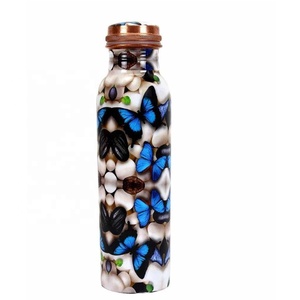 Enamel Printed Copper <b>Water</b> <b>Bottle</b> Yoga <b>Water</b> <b>Bottle</b> Ayurvedic Copper Vessel Leak Proof Copper <b>Water</b> <b>Bottle</b> - Product Image 4
