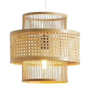 Cheapest Price Bamboo Lampshade Natural High Quality Pendant Light Bamboo Rattan Lighting Made in Vietnam OEM/ODM