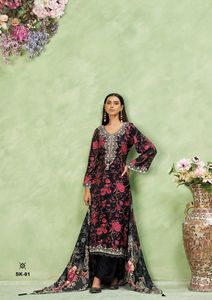 Traje de Salwar Kameez estilo pakistaní para mujer con bordado y tela de algodón suave disponible a los mejores precios - Product Image 3
