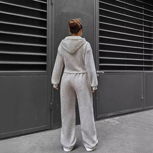 PASUXI Conjunto Deportivo Ecológico para Mujer al por Mayor, Sudadera Holgada Oversize y Pantalones Jogger de Color Liso, Ropa Deportiva de Verano para Descansar - Product Image 3