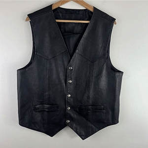 Gilet sans manches en cuir véritable pour homme, automne-hiver, vêtement d'extérieur décontracté et respirant 2026 - Product Image 1