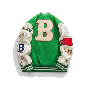 Chaqueta universitaria de béisbol Letterman personalizable Unisex Lona de mezcla de algodón de excelente calidad para invierno cosida personalizada - Product Image 3