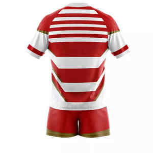 Camiseta de Rugby Personalizada con su Propio Logotipo, Uniforme de Rugby Negro y Amarillo, Personaliza tu Uniforme de Equipo, Uniformes Sublimados - Product Image 3