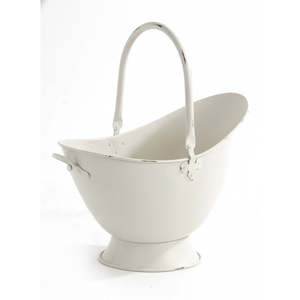 Best Selling Metal Iron Coal Bucket White Powder Coated Finished Metal Coal Bucket Fireplace Set & Accessories - Product Image 1