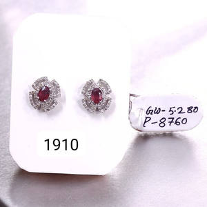 Pendientes de turmalina de alta calidad al por mayor, joyería fina, turmalina brillante de plata de ley con pendientes de tuerca de diamante para mujer - Product Image 2