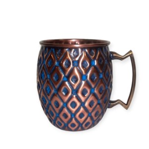 Taza de cobre puro con diseño en relieve de alta calidad a los mejores precios Taza de cobre de metal utilizada para el proveedor doméstico de la India - Product Image 2