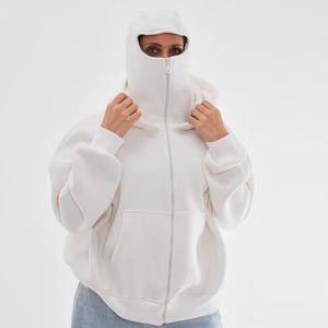 Sudadera con capucha unisex de gran tamaño con estampado de serigrafía de alta calidad y cremallera completa para hombre, Jersey polar de algodón con hombros caídos - Product Image 2