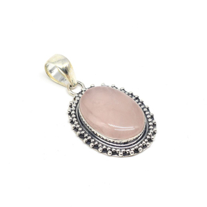 Vente en gros de qualité supérieure en argent sterling 925 avec motif de cœur en quartz rose pendentif pour femme bijoux à breloques réglage de lunette en inde - Product Image 2