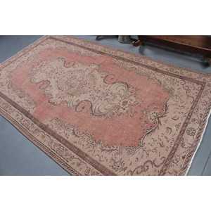 Grand tapis vintage 5,3x9,1 pi (162x276 cm), tapis turc à fleurs rouges - Product Image 4