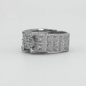 Anillo de oro blanco de 14 quilates con diamantes incrustados, estilo hip hop, audaz, elegante y totalmente único, con claridad VVS. - Product Image 3