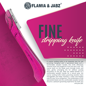 Couteau de toilettage pour animaux de compagnie en acier inoxydable et bois, écologique, pour Terrier - Product Image 3