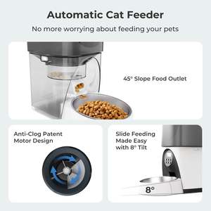 Cobectal Automatic Pet Food Dispenser Timed <b>Cat</b> & Dog <b>Feeders</b> APP Portable Stainless Steel Bowl Charge Powered for <b>Cats</b> Dogs - Product Image 5