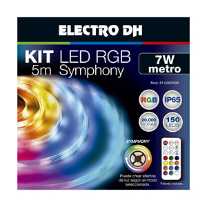 แถบไฟ LED ยาว 5 เมตร, 7W/ม., RGB, IP65 (Electro DH 81.028/RGB) - Product Image 1