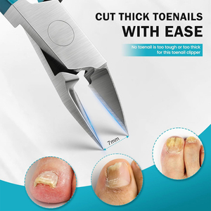 Juego de cortadores de uñas con punta puntiaguda de Color azul titanio para usos domésticos y de salón con juego de cortadores de uñas de belleza de doble resorte - Product Image 2