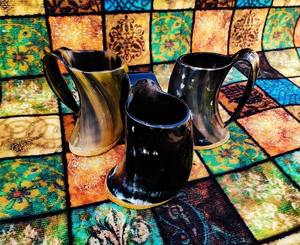 Chope artisanale en corne de buffle naturelle pour bière et ale - Product Image 3