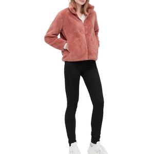 Vestes en polaire matelassée légère pour femmes pour les hivers Logo personnalisé manches longues couleurs unies avec décoration de bouton - Product Image 2