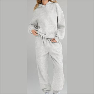 Ensemble de survêtement sportif d'hiver pour femme, sur mesure, coupe régulière, en polyester/coton respirant de haute qualité, avec doublure polaire élastique - Product Image 5