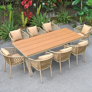 Tables et chaises d'extérieur nordiques cour combinaison <span class=keywords><strong>de</strong></span> loisirs <span class=keywords><strong>en</strong></span> plein air Villa <span class=keywords><strong>jardin</strong></span> terrasse rotin balcon Villa meubles - Product Image 5