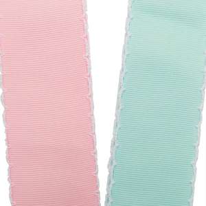 Ruban gros-grain pour bébé, style uni, avec bord festonné - Product Image 2