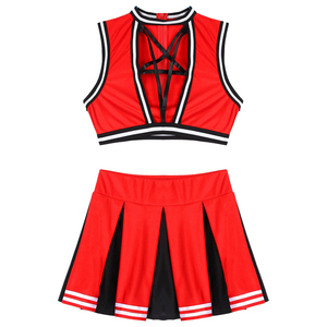 Uniformes de Animadoras de Spandex de Fábrica, Top y Falda para Niñas, Nuevo Estilo, Ropa Deportiva, Uniforme de Animadoras - Product Image 1