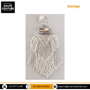 ชุดปาร์ตี้ตอนเย็นทำมือผู้หญิงเครื่องประดับแฟชั่นต่างหูระย้าลูกปัดงาช้าง - Product Image 6