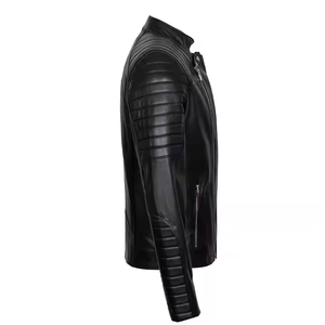 Chaqueta de moda de cuero Chaquetas de cuero delgadas de invierno transpirables para hombres Chaquetas de cuero de manga larga para hombres OEM - Product Image 2