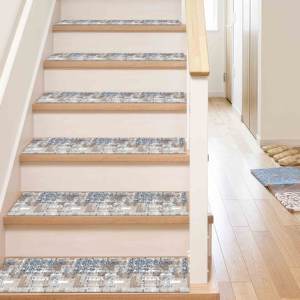 Tapis imprimé : Tapis d'escalier bohème moderne aux tons doux, Gobelin - Product Image 2