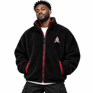 Veste polaire sherpa pour homme de haute qualité, texture douce en polaire, coupe ample et confort durable pour la mode décontractée hivernale - Product Image 1