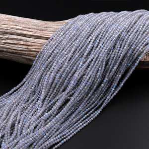 Labradorite naturelle à micro facettes 2mm 3mm 4mm perles rondes 15.5 "brin - Product Image 2