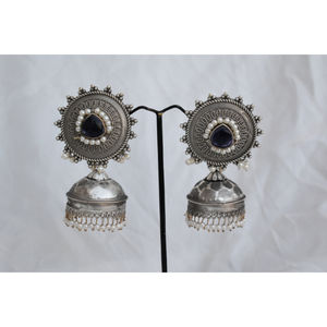 Nouvelles boucles d'oreilles jhumka faites à la main en argent pour filles et femmes, vente en gros - Product Image 6