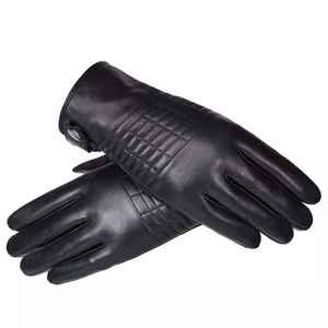 Gants de conduite en cuir d'agneau classique de qualité supérieure pour hommes avec technologie tactile – Vente en gros - Product Image 1