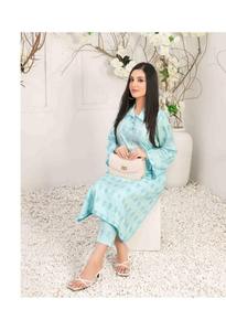 Vestido Salwar Kameez de lino de alta calidad para mujer, ropa de moda modesta con estampado paquistaní transpirable para mujer - Product Image 2