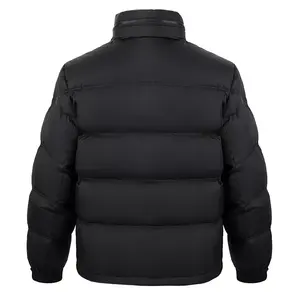 Chaquetas Acolchadas Personalizadas al por Mayor para Hombre, Ropa de Invierno de Lona con Logotipo Frontal, Chaqueta Acolchada Personalizada Teñida Lisa - Product Image 3