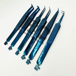 Pince à épiler en acier inoxydable avec pointe pointue au plasma bleu durable avec vison Logo privé - Product Image 2