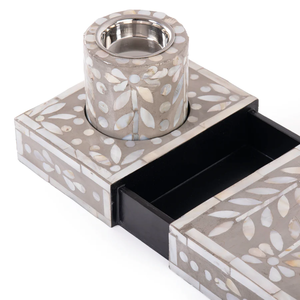Brûleur d'encens élégant fait à la main en nacre avec boîte à tiroirs islamique Ramadan Kareem Decor & Eid Mubarak Celebration Gift Set - Product Image 2