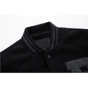 Blouson aviateur de cavalier de baseball personnalisable pour hommes avec col montant Équipe de sports d'hiver Patchwork Design Logo avant - Product Image 2