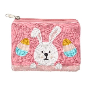 Bolsa Pequeña con Cierre y Diseño Bordado de Conejo y Zanahoria, Estilo Vintage, para Mujeres y Niñas, Bolsa de Joyería con Cuentas Personalizada, Regalo de Pascua Hecho a Mano - Product Image 2