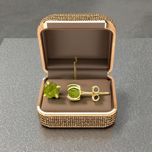 5-7mm Natural Peridot <b>Stud</b> Earrings Genuine Gemstone 925 Sterling <b>Silver</b> Gold Plated Handmade Jewelry Bulk for Women for Gifts - Product Image 3