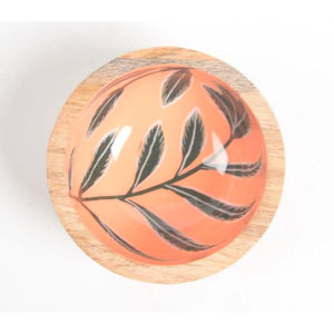 Bol en bois émaillé imprimé noir écologique Bol en bois imprimé décoratif de haute qualité pour servir la salade à la maison et au restaurant - Product Image 6