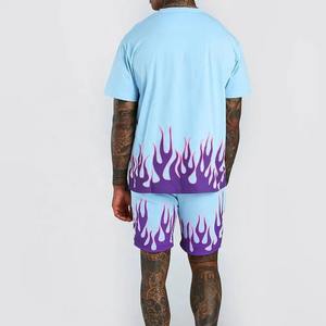 เสื้อยืดและกางเกงขาสั้นผ้าคอตตอนสำหรับผู้ชายชุดสั้นสำหรับผู้ชายชุดเสื้อยืดผ้าฝ้ายแบบปรับแต่งได้ - Product Image 6